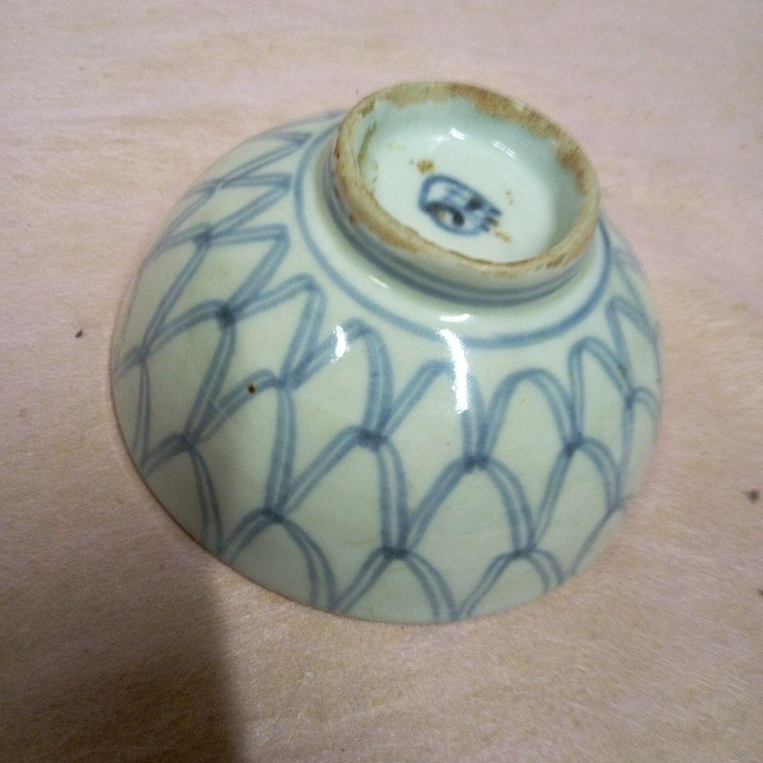 初期伊万里　網目文様茶碗　古美術　古道具　骨董品