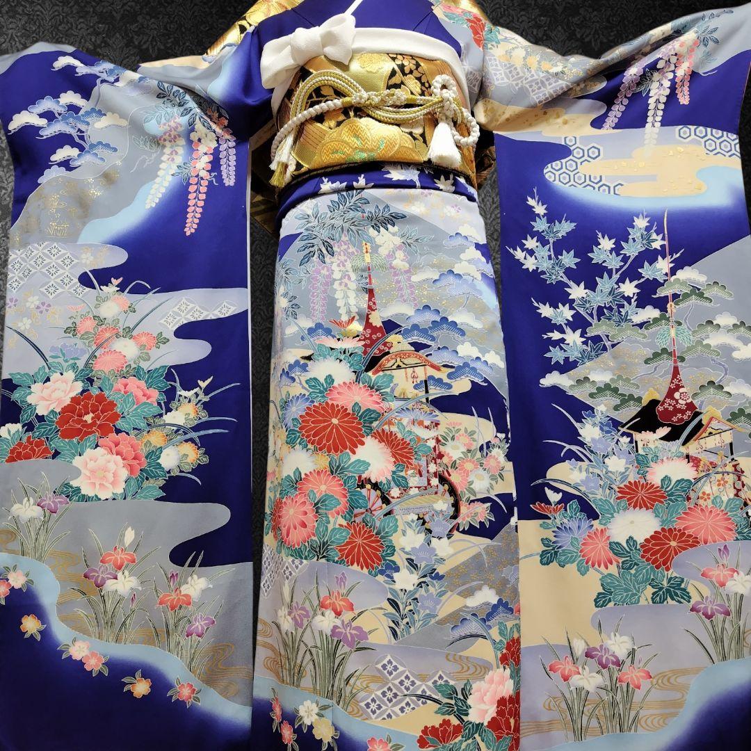 SALE中☆振袖フルセット(7点)・成人式・古典柄・金彩加工・胴裏正絹・高級手縫