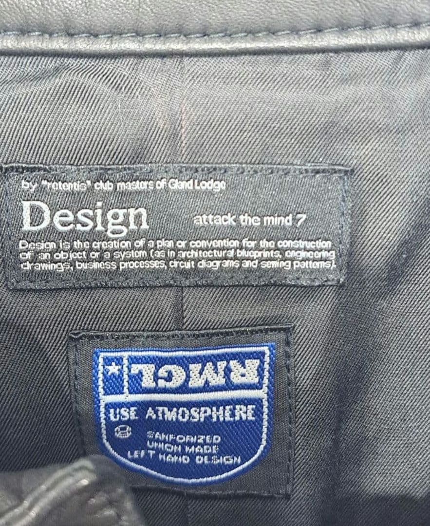 未使用　attack the mind　シングルレザージャケット　バックスタイル