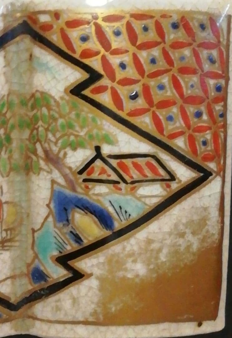 真葛香山作　色絵　本型　香合　箱付　茶道具