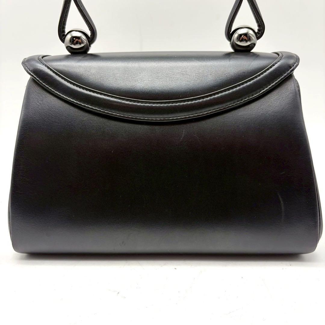 ハマノ　濱野皮革工藝　ハンドバッグ　フォーマル　ロイヤルスタンド レザー 黒