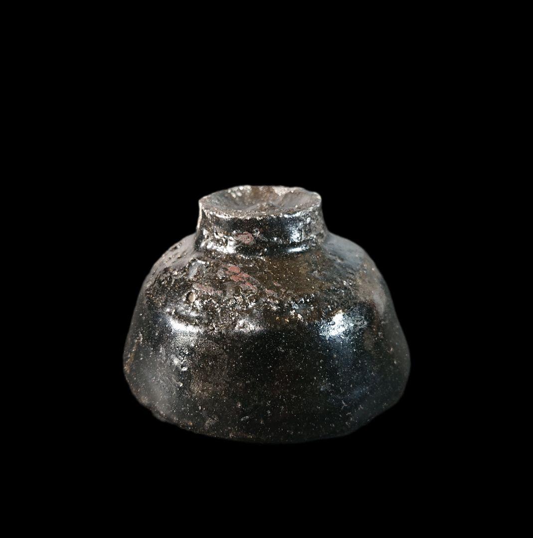 ■唐津焼 丸田宗彦 井戸黒ぐい呑 共箱、共布、栞全揃い 珍品逸品 #ぐい呑み