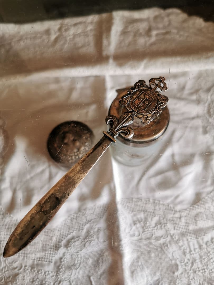 アンティーク フランス ジャンヌダルク ペーパーナイフ 騎士の百合紋 聖女の紋章
