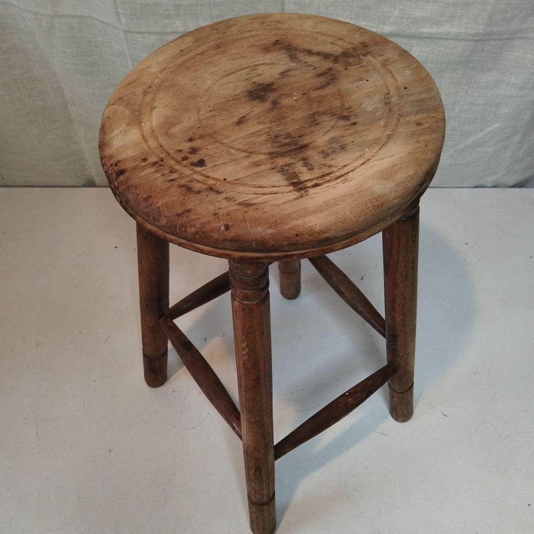 丸椅子　木製　昭和