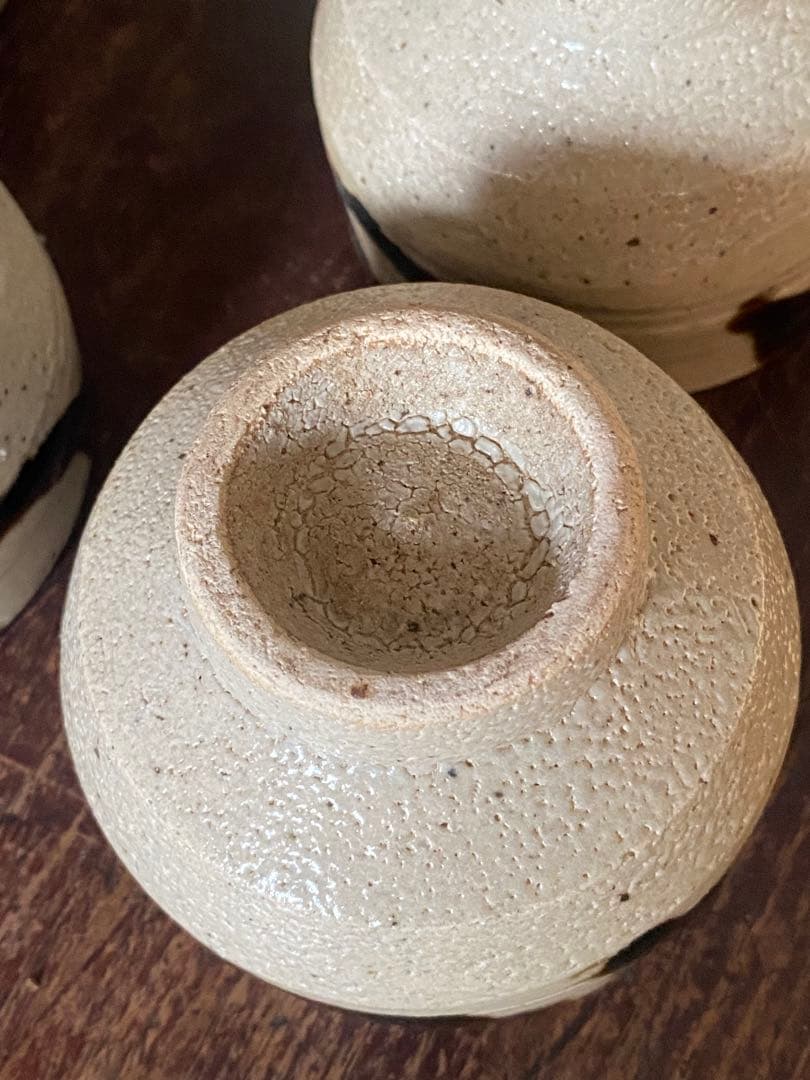 益子焼　鉄絵茶器　茶器揃い　急須　湯呑み　汲み出し　民芸　民藝