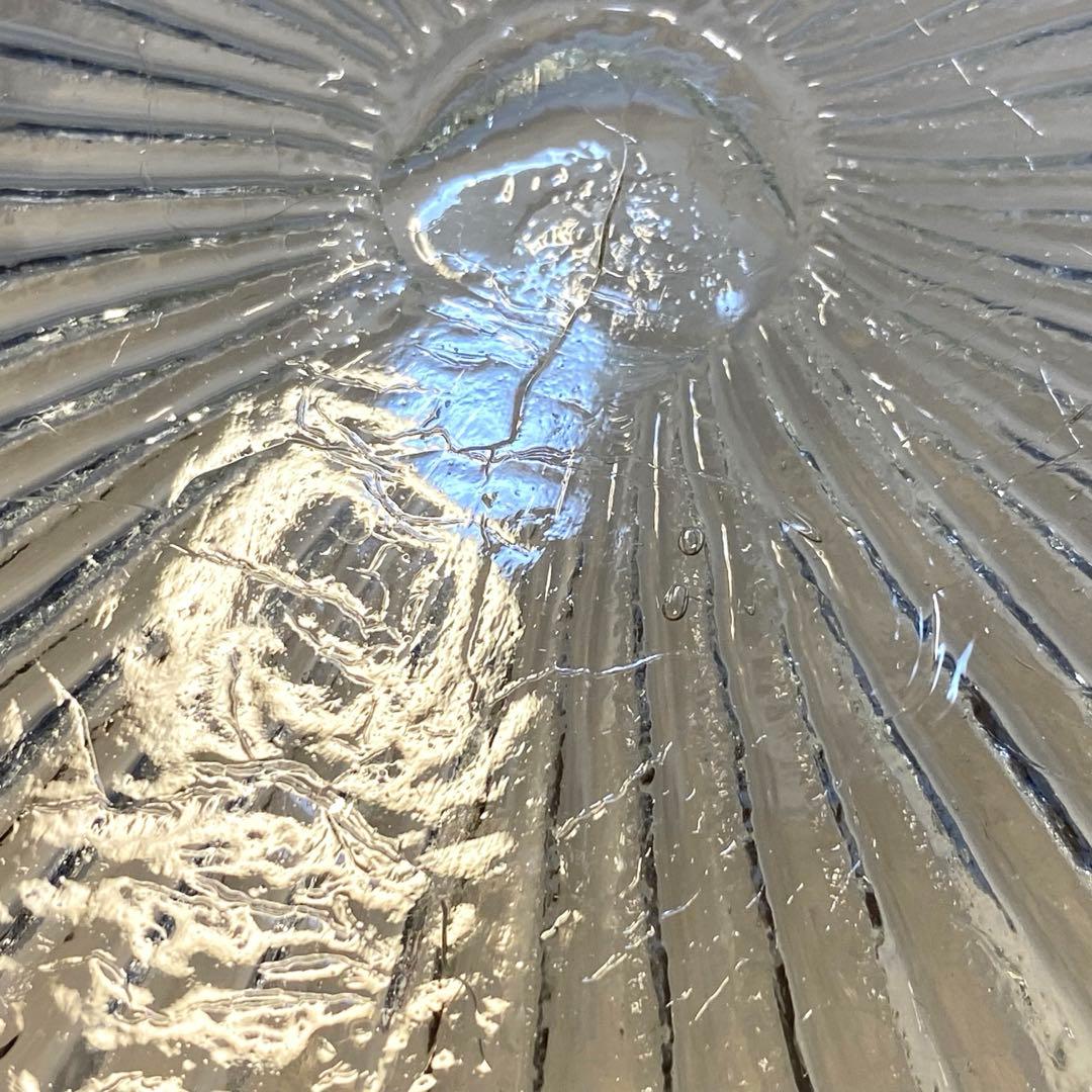 ギヤマン　大正ガラス　アンティーク　プレート　角プレート　気泡　レトロ⑨