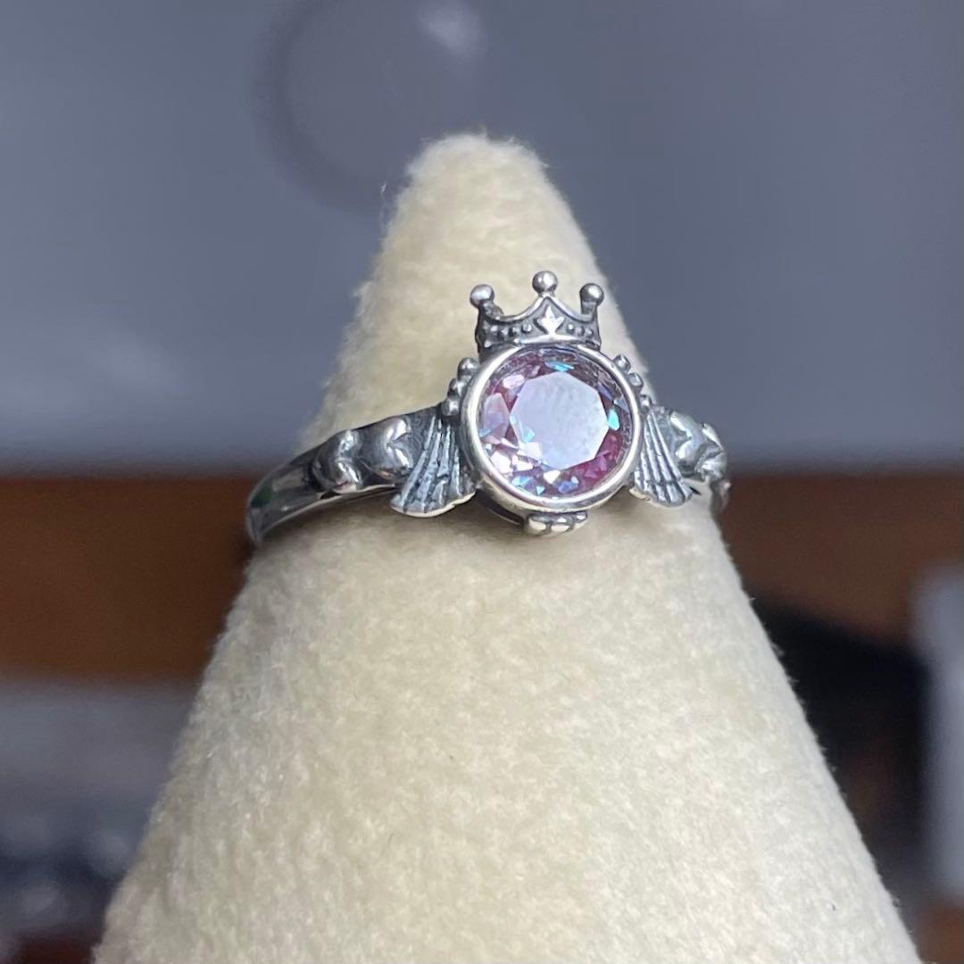 天然石リング　アレキサンドライト　紫緑シラー　高透明　6mm SV925