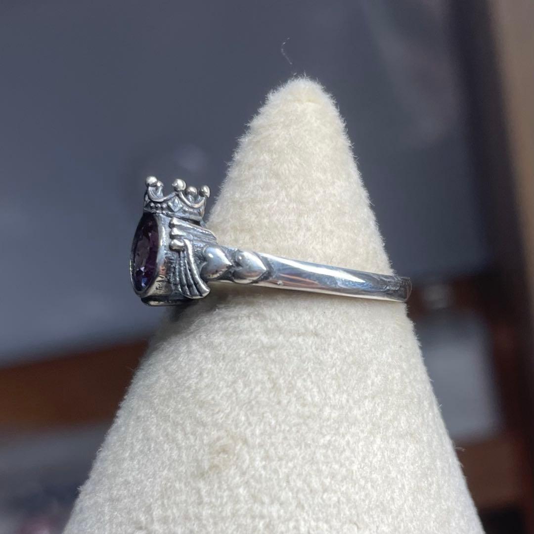 天然石リング　アレキサンドライト　紫緑シラー　高透明　6mm SV925