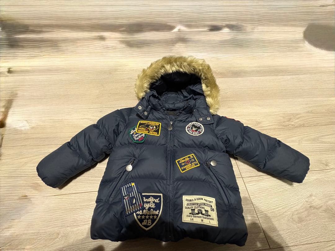 DOUBLE B ダウンコート 90cm 限定版 ネイビー
