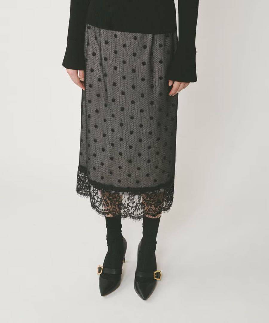 新品未使用　グレースコンチネンタル　ドットチュールタイトスカート38