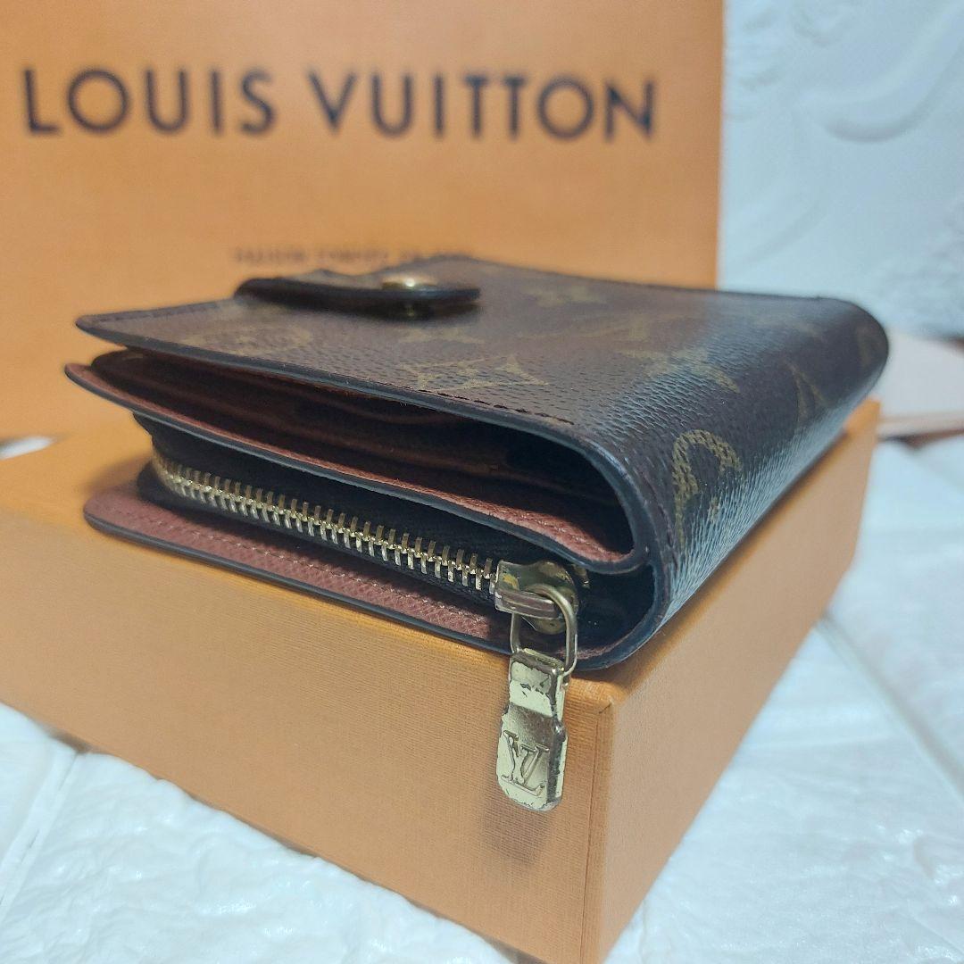 Louis Vuittonルイヴィトン モノグラム コンパクトジップ 二つ折財布