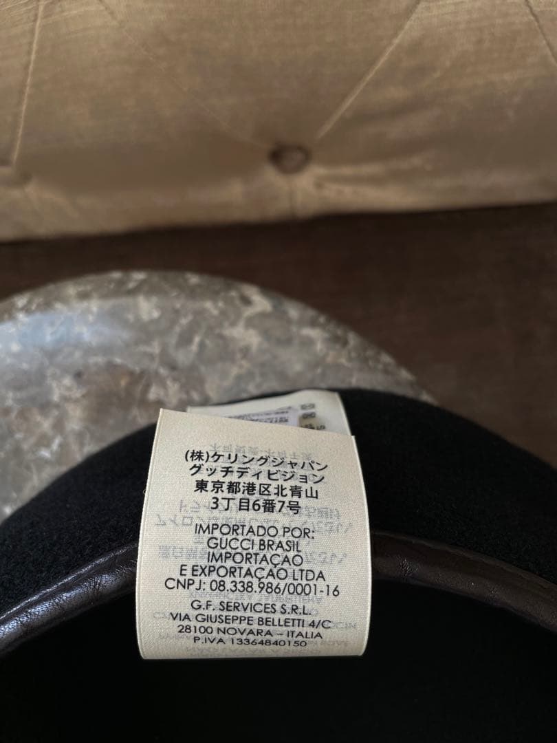 ☆kids用・新品未使用☆GUCCIベレー帽ブラックGGロゴSサイズ52cm