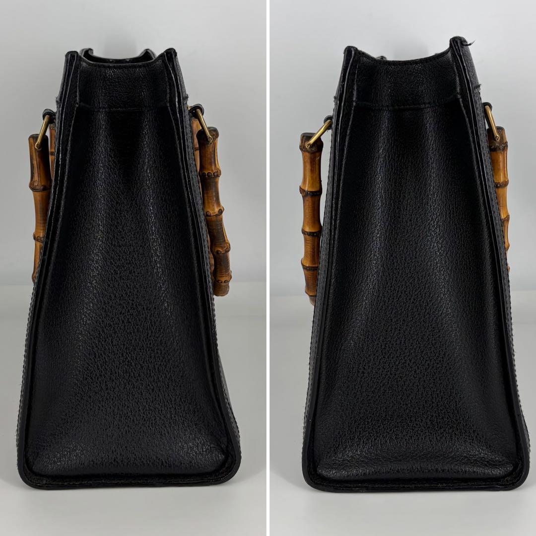 GUCCI ダイアナ バンブー ハンドバッグ トートバッグ ブラック 864