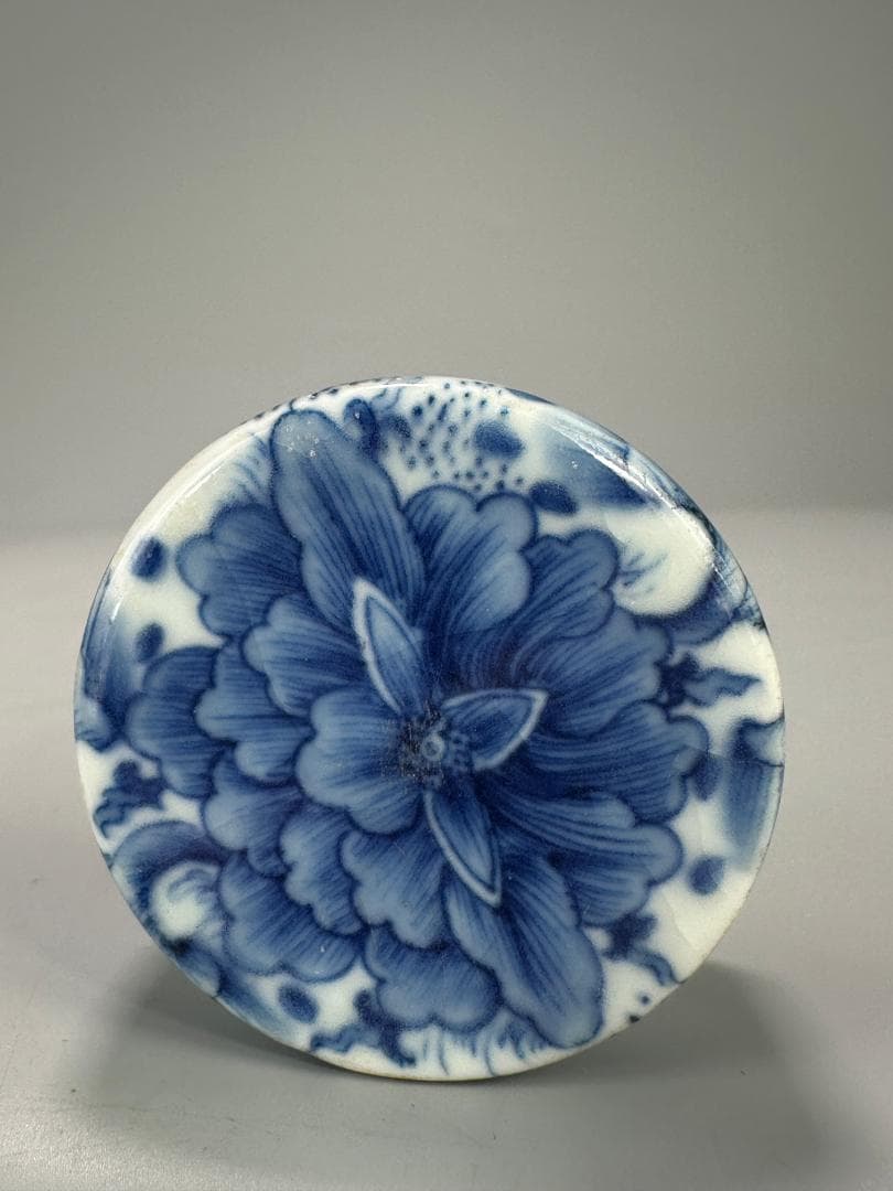 中国美術　煎茶道具　茶器　青花花卉文茶壺　染付茶入　時代　古物　唐物