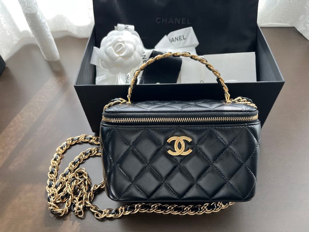 CHANEL チェーンショルダーバッグ バニティバッグ トップハンドル