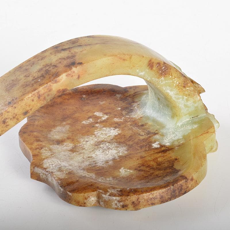 中国　玉石彫刻　人物刻　如意　D　R7205