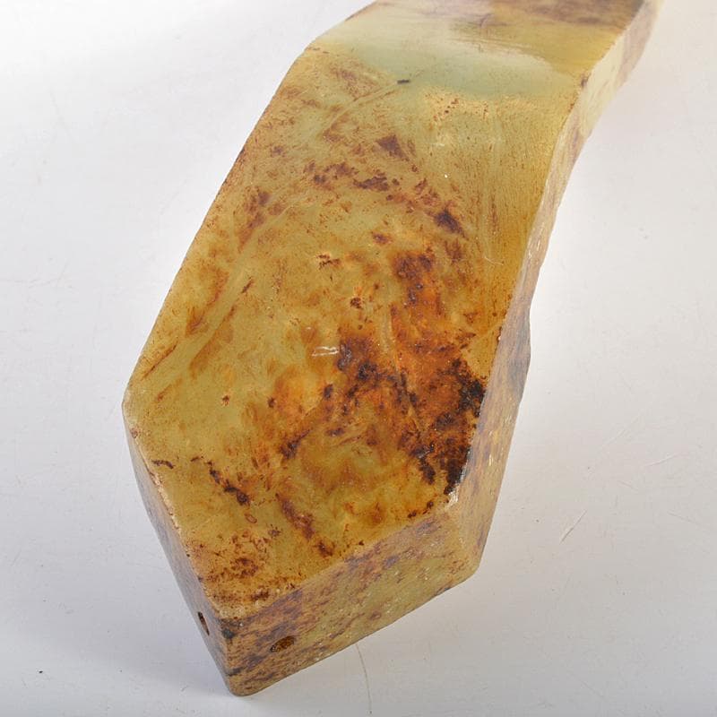 中国　玉石彫刻　人物刻　如意　D　R7205