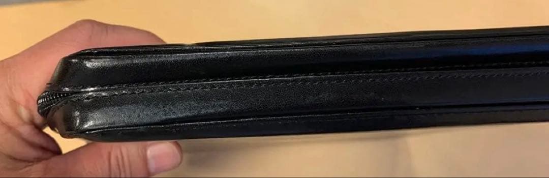 アシュフォード A4オーバーサイズ ダブルジッパー ドキュメントケース 黒