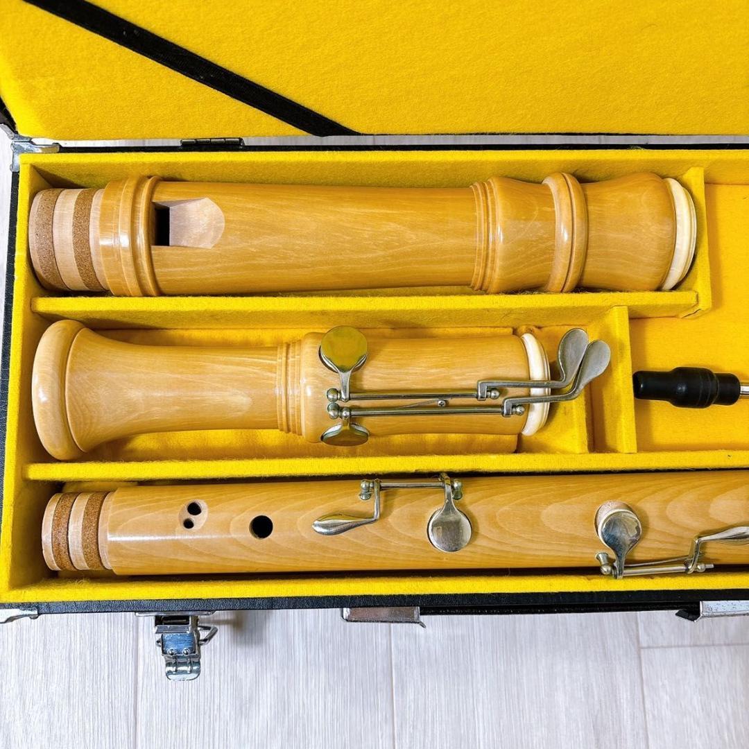 AULOS アウロス トヤマ楽器 木製 バスリコーダー バロック式 ケース付き