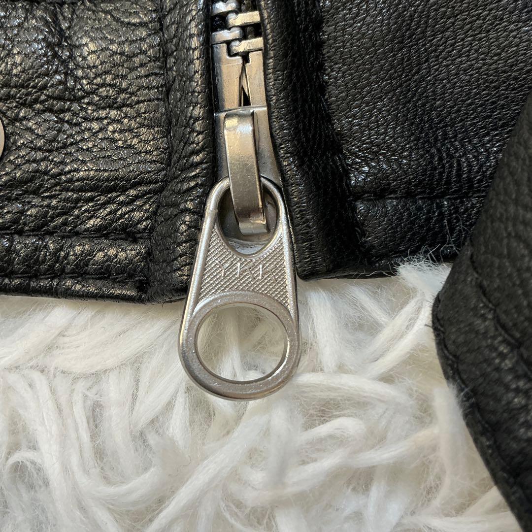 美品⭐︎アバハウス シングルライダース ボアレザージャケット 本革 山羊革 M 黒