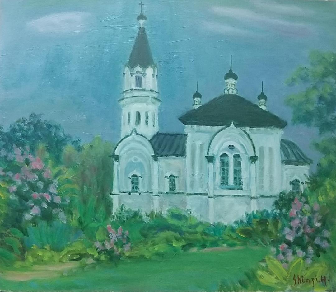 「ハリスト正教会」F10 油絵 絵画