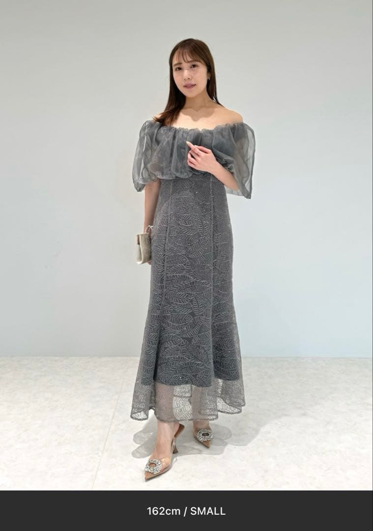 LEJA2WAYオフショルダーパフスリーブバリエマーメイドワンピースロングドレス