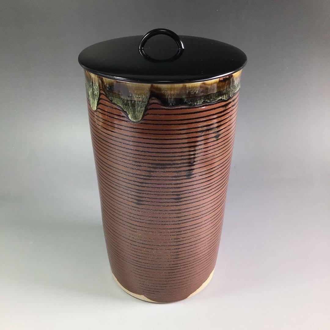 Ｒ２０４　水指　『高取焼』『青柳翠峰造』『細水指』　共箱　茶道具