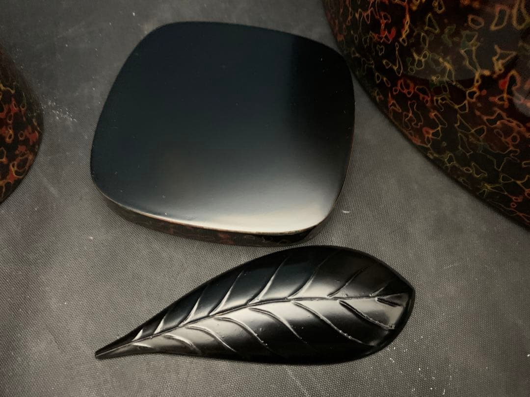 新品未使用 津軽塗 天然木伝統工芸品 茶道具セット 茶びつ茶托茶筒茶匙急須台