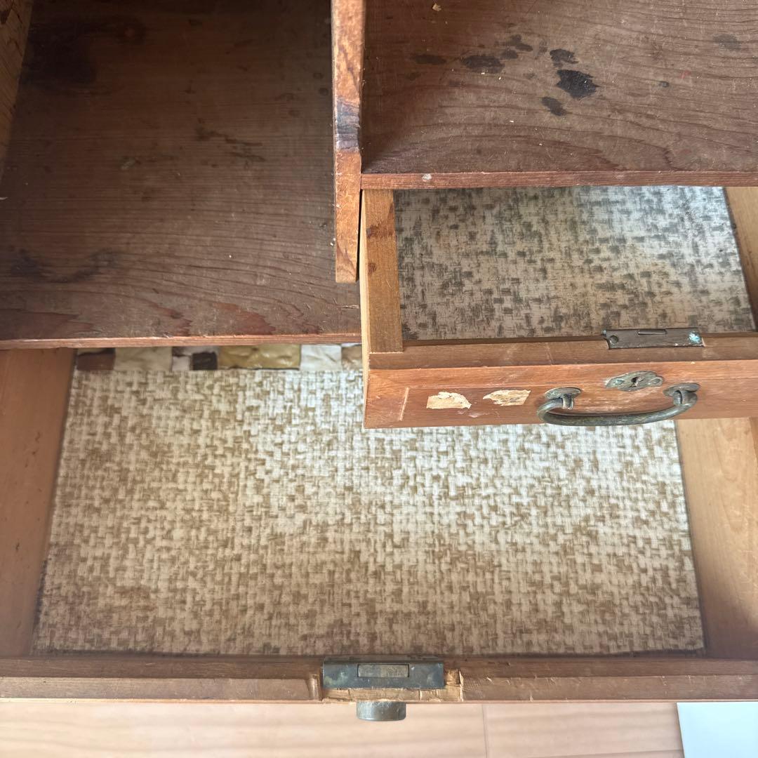 木製ダークブラウン箪笥 引き出し付き