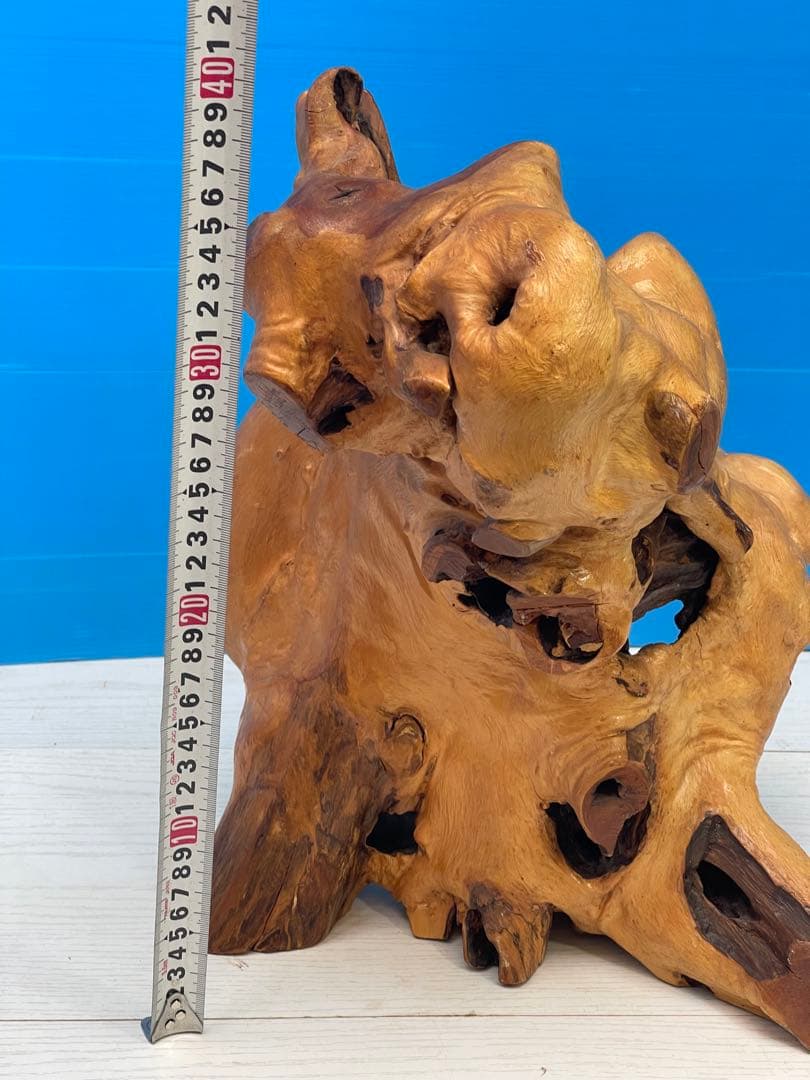 木製彫刻 自然な形状のオブジェ 約30cm