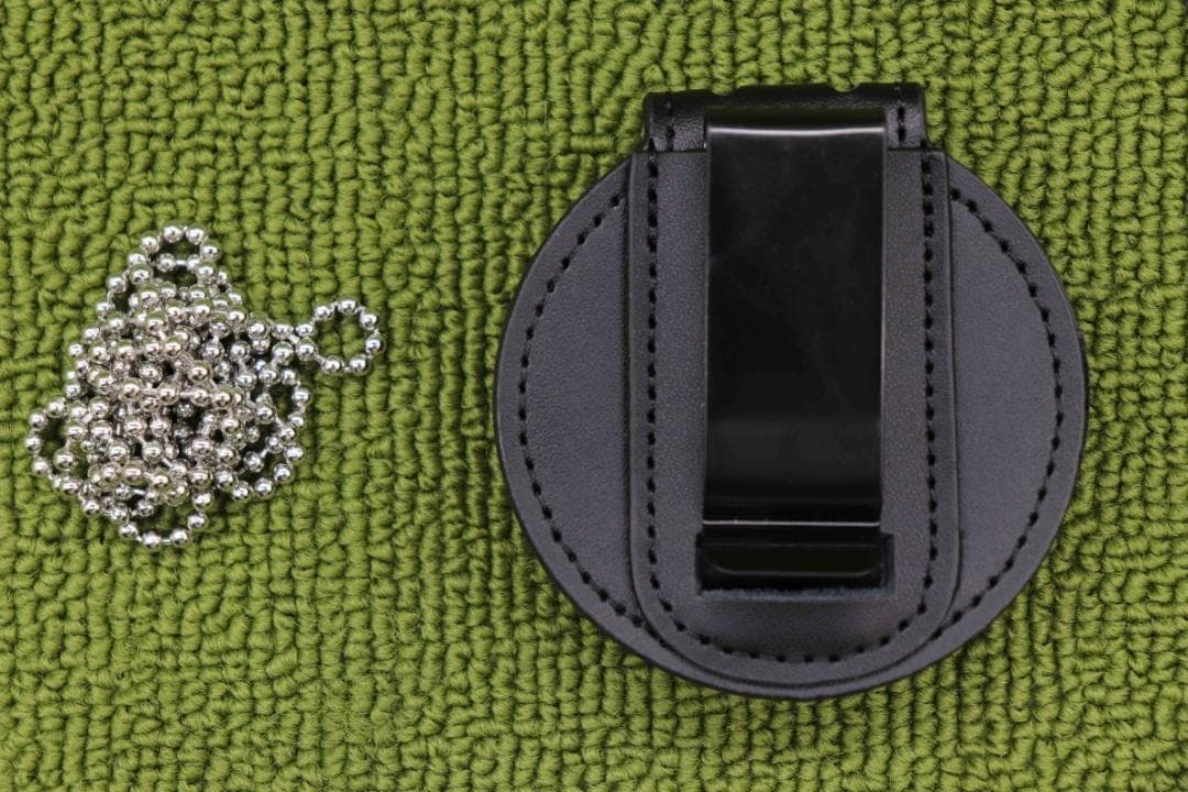 新品 US MARSHAL USマーシャル バッジ 革ホルダー 金 GOLD丸型