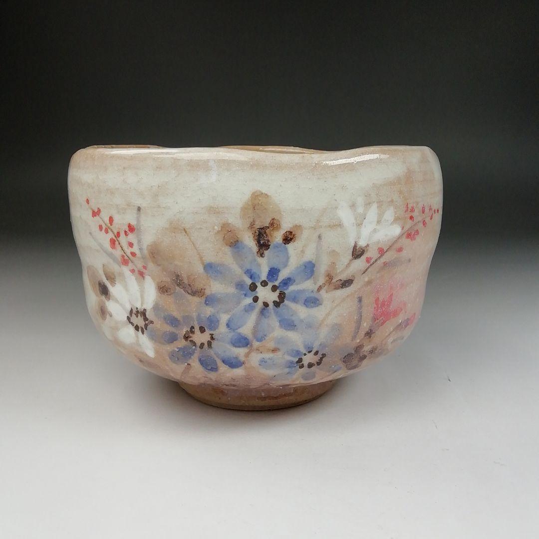 Ｔ６００　茶碗　『掛分釉　秋草』『近藤清泉 造』　共箱　抹茶碗　茶道具