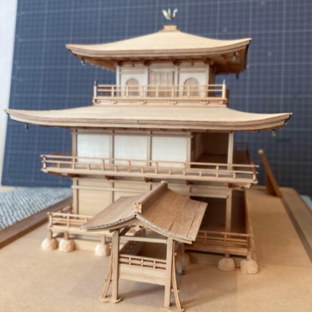 完成品　Woody JOE/ウッディジョー 1/75 金閣　白木作り【組立済み】