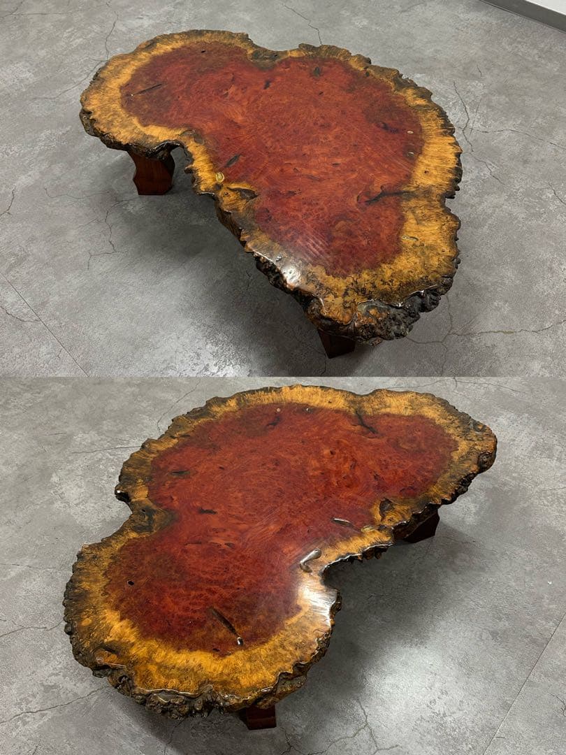 SNT0100 花梨 約98×66㎝ 座卓 一枚板 ローテーブル 天然木 座敷机