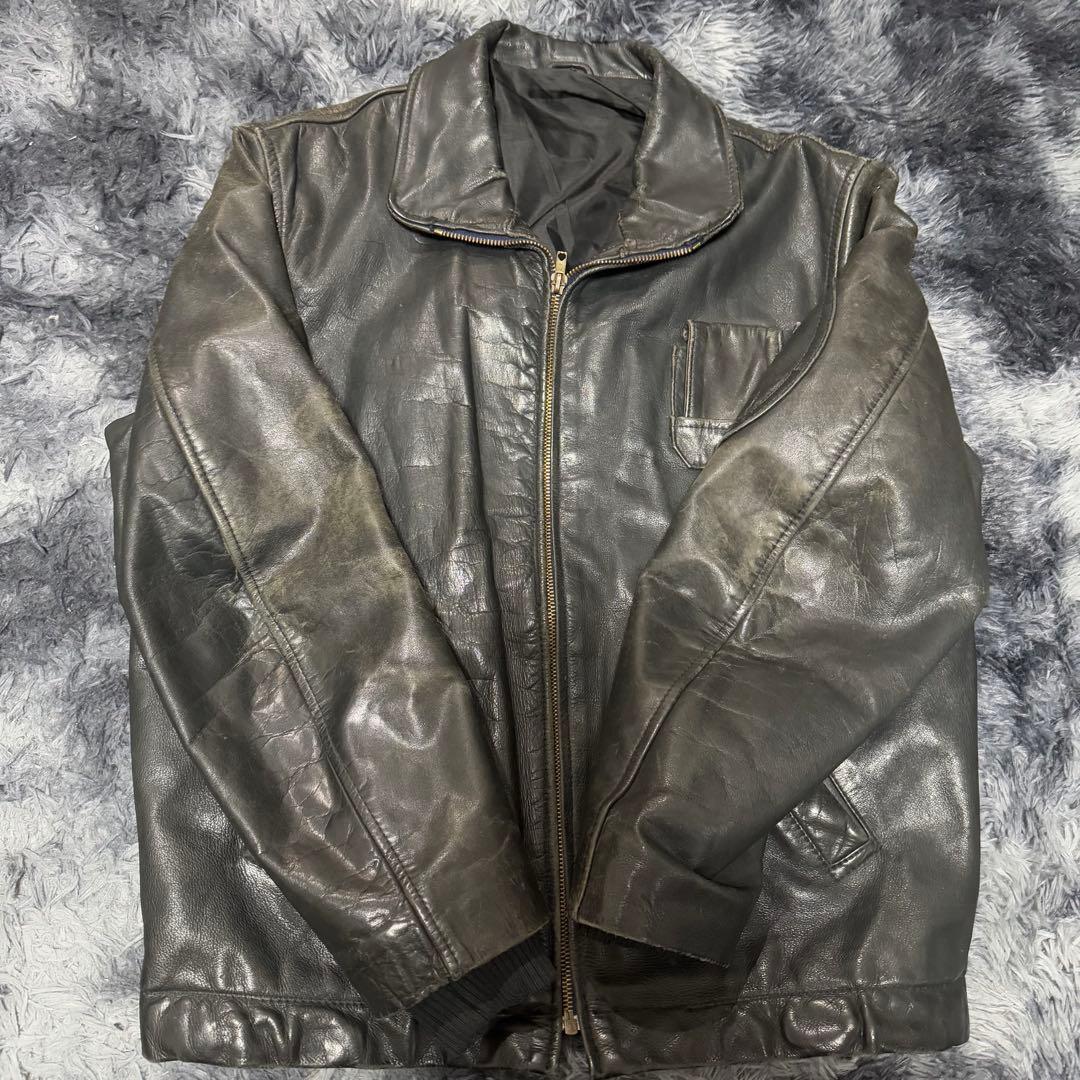 70s〜80s フランス軍 パイロット レザージャケット ユーロビンテージ