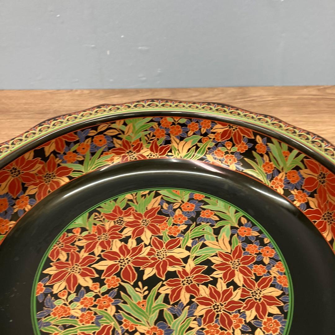 E-1 菓子鉢 盛鉢 花柄 扇面文様 伝統工芸 金彩 陶器製 焼き物 食器