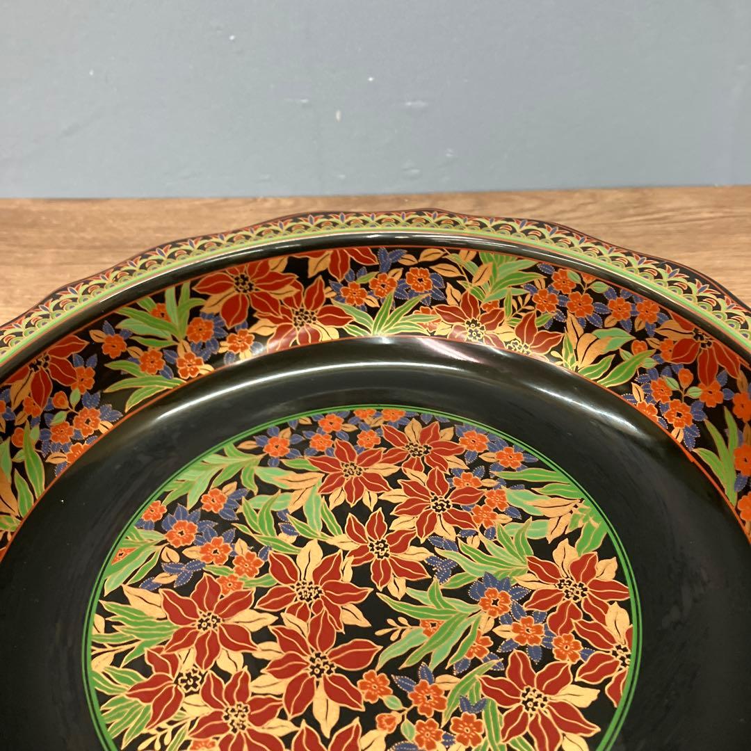 E-1 菓子鉢 盛鉢 花柄 扇面文様 伝統工芸 金彩 陶器製 焼き物 食器