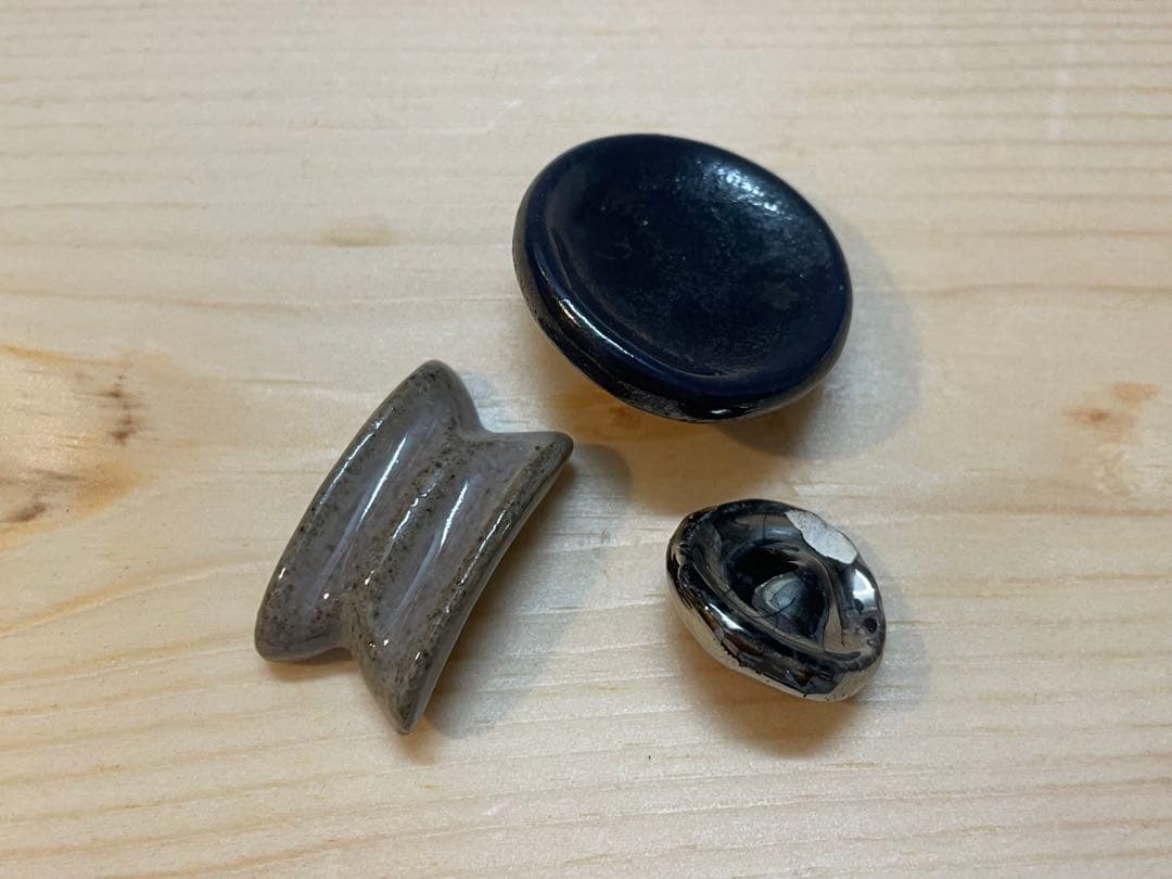 3個セット◆ ルーシーリー　陶製ボタン　国立工芸館　ビミニボタン