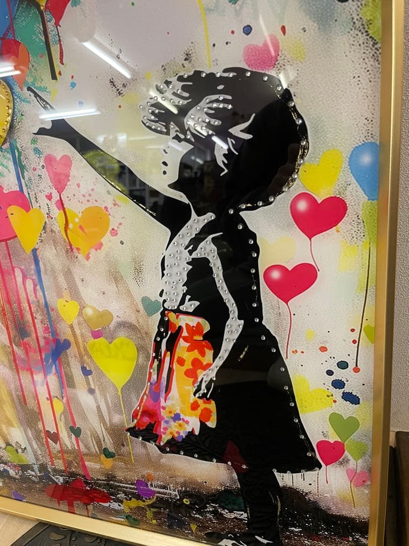 ビジュー　アートパネル　バンクシー　風船と少女　壁掛け　パネル　アート　絵　絵画