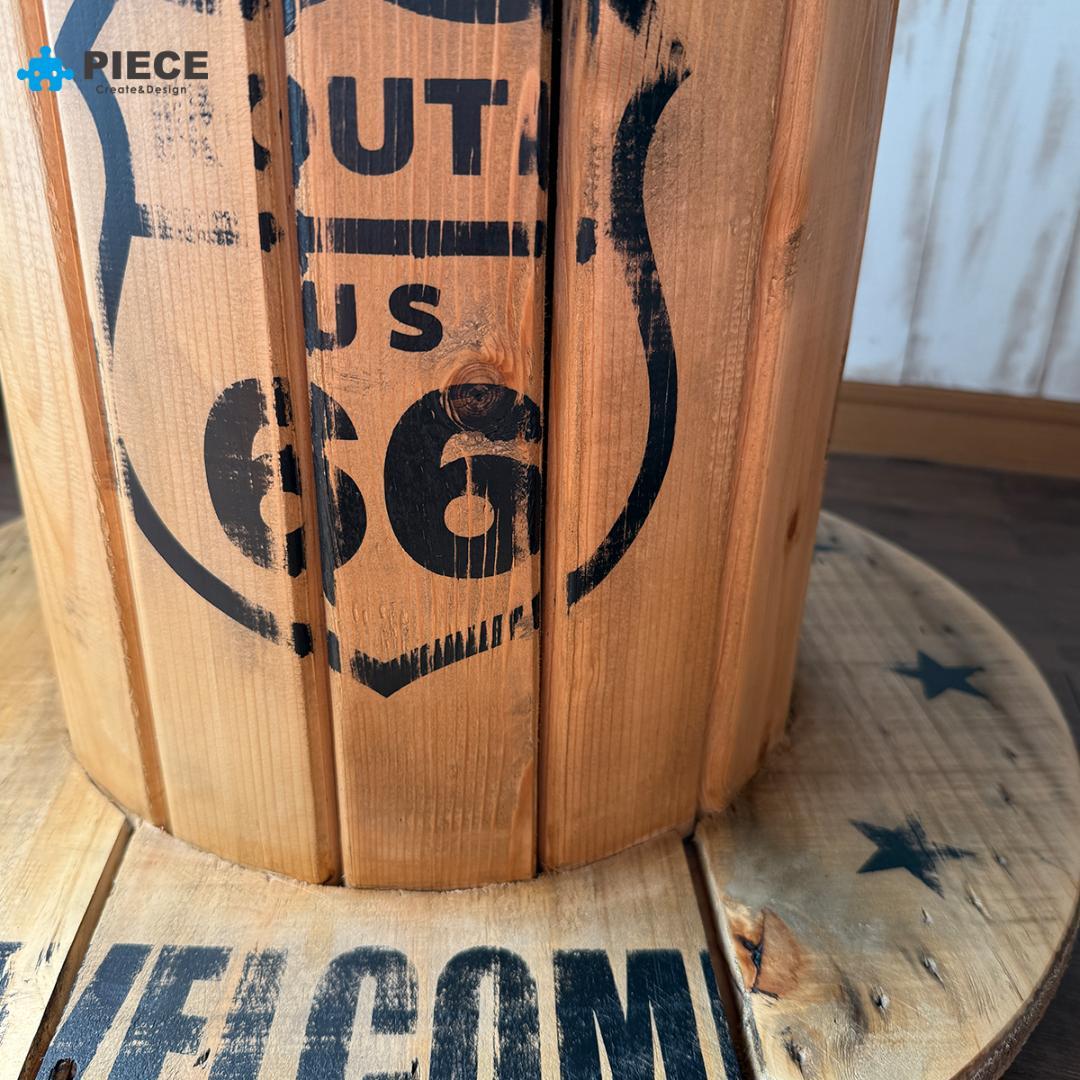 ケーブルドラム 電線ドラム テーブル アメリカン インテリア ガレージ 星条旗④