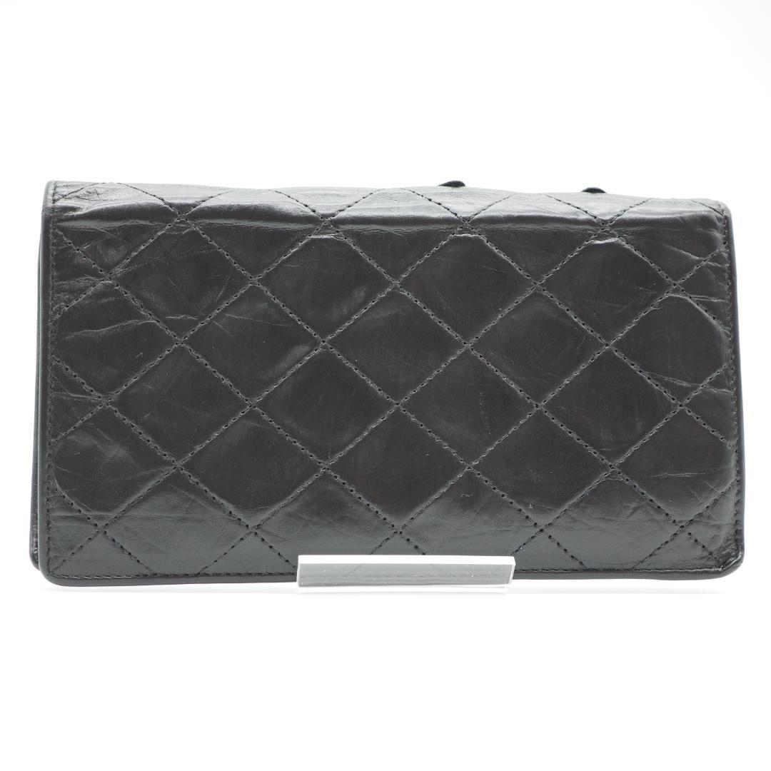 CHANEL シャネル カンボンライン 長財布 黒×黒