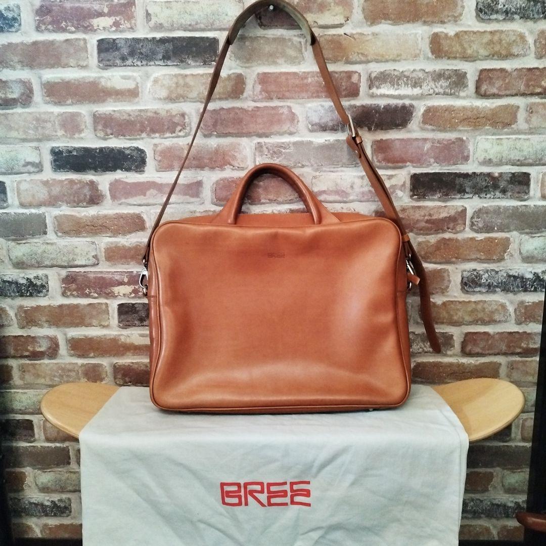 美品　BREE ブラウン ビジネスバッグ レザー