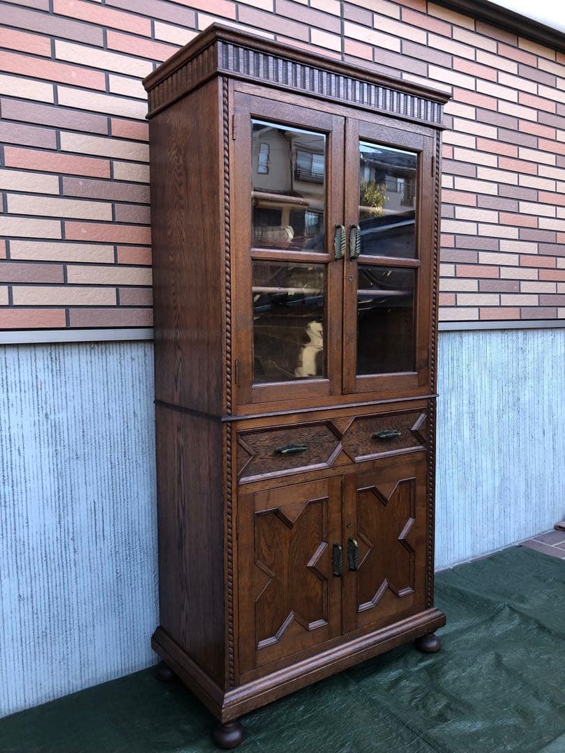 【キャビネット】神戸家具　小ぶりな洋家具　収納棚　和製ヴィンテージ　アンティーク