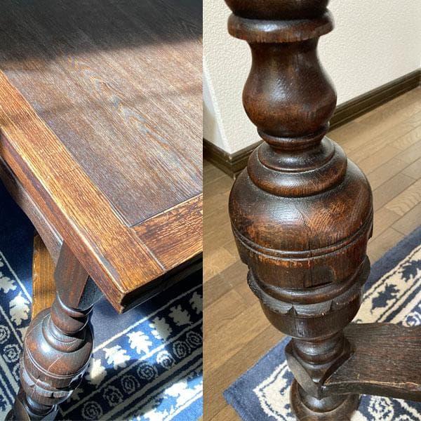 英国 アンティーク テーブル 家具 100年もの ドローリーフ イギリス