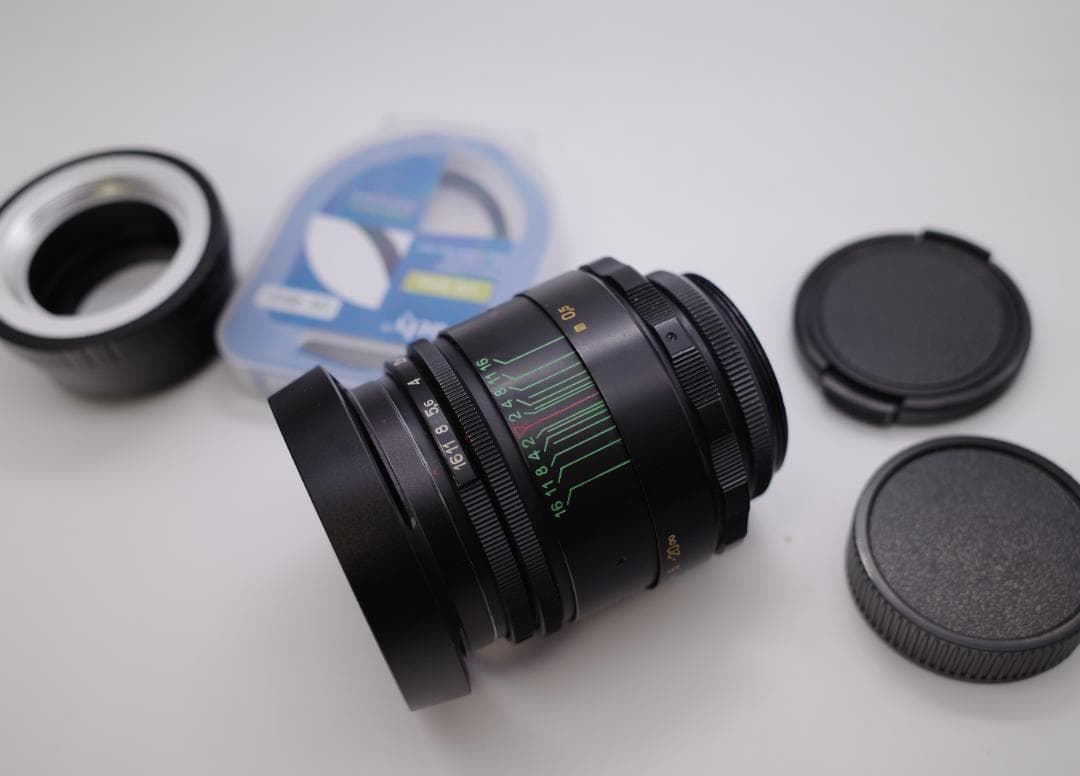 19　未使用　ぐるぐるボケレンズ　 ヘリオス　44-2　M42アダプター付