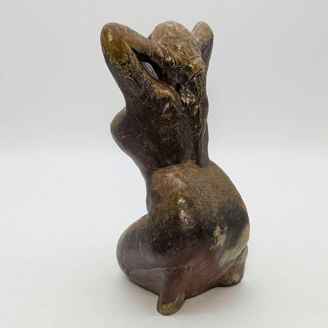 木南知加選 備前焼 裸婦像 共箱合布 置物 陶像 細工物 陶彫 オブジェクト