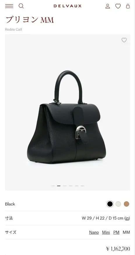 【定価110万円】DELVAUX ブリヨン MM ロデオ　カーフ　ブラック　現行