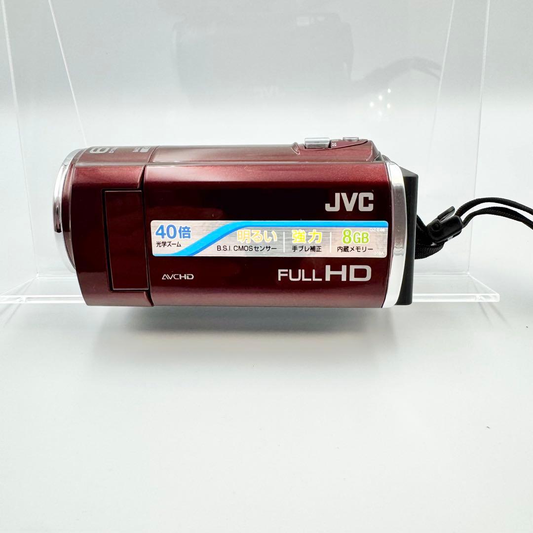 【美品】JVC GZ-E66-R ビデオカメラ フルHD 光学40倍ズーム