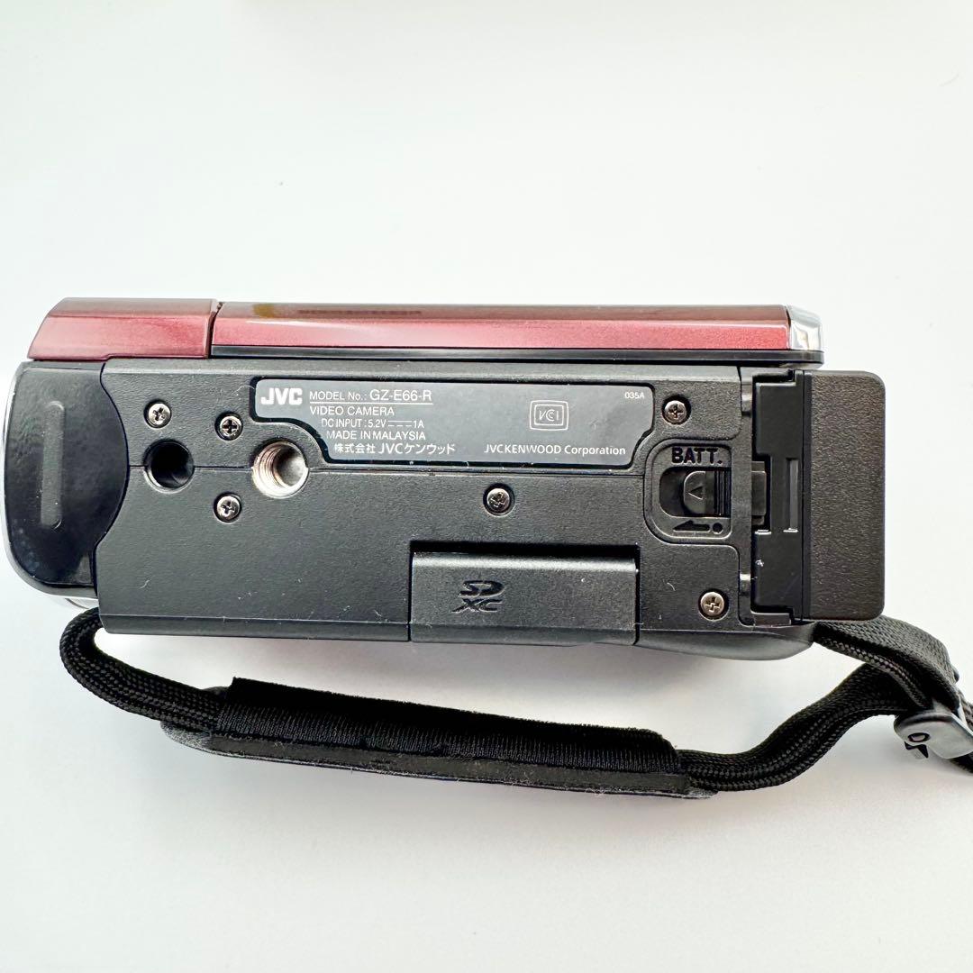 【美品】JVC GZ-E66-R ビデオカメラ フルHD 光学40倍ズーム