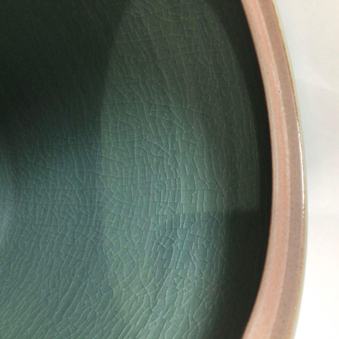 Ｒ７６５　水指　『青珍窯　梁命煥造』『高麗青磁水指』　共箱　茶道具